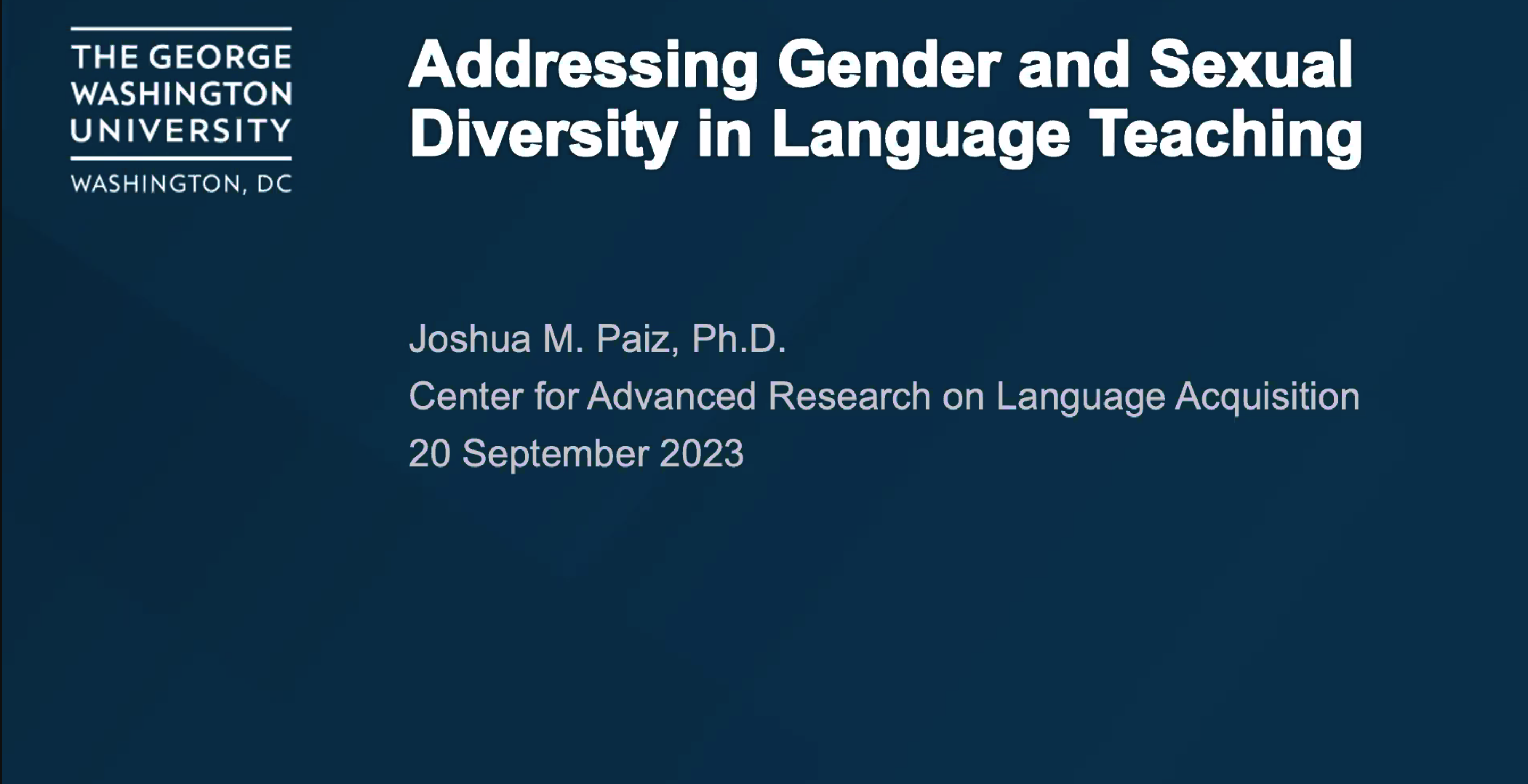 Screenshot of webinar recording